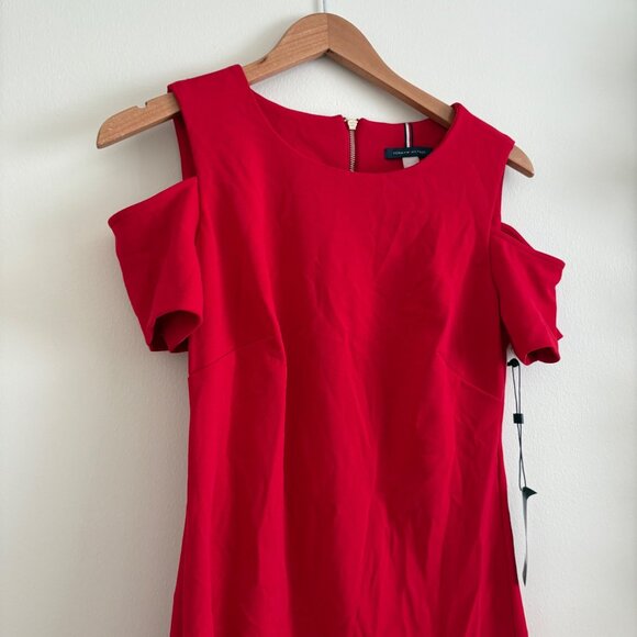 Tommy Hilfiger Short Sleeve Cold Shoulder Mini Dress Red NWT Women’s Sz 6 - Picture 3 of 8